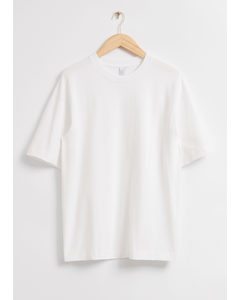 Oversized-T-Shirt aus Baumwolljersey Weiß
