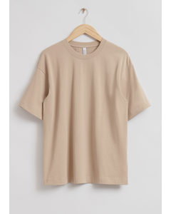 Oversized Cotton Jersey T-shirt Dusty Beige