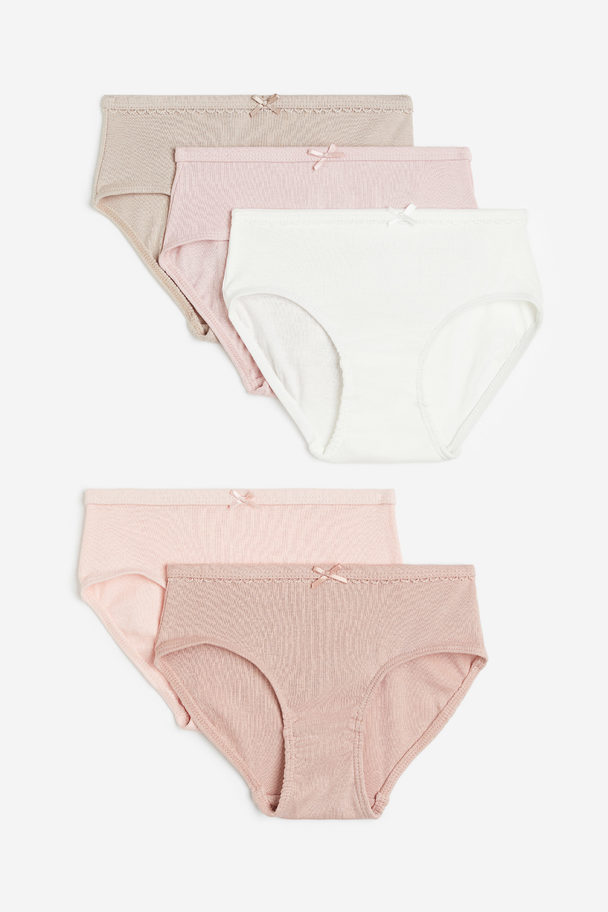 H&M 5-pack Cotton Briefs Pink/white