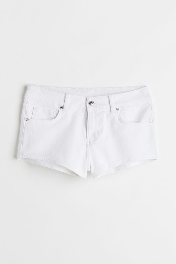 H&M Low-waisted Twill Shorts White