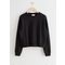 Relaxed Cropped Cotton Sweatshirt Black