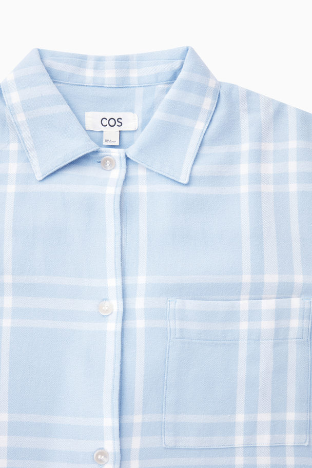 COS Checked Flannel Pyjama Set Light Blue / White / Checked