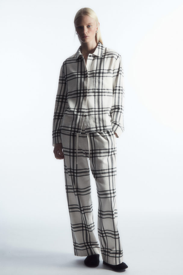 COS Checked Flannel Pyjama Set White / Black / Checked