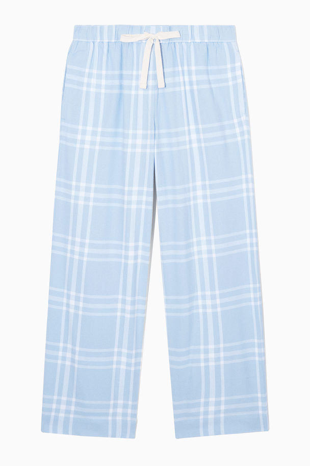 COS Checked Flannel Pyjama Set Light Blue / White / Checked