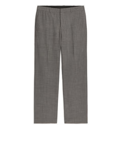 Straight Wool Trousers Grey