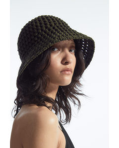 Crochet Bucket Hat Dark Khaki