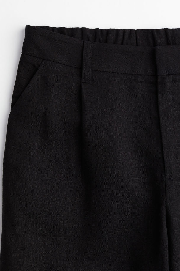 H&M Elegante Hose aus Leinenmix Schwarz