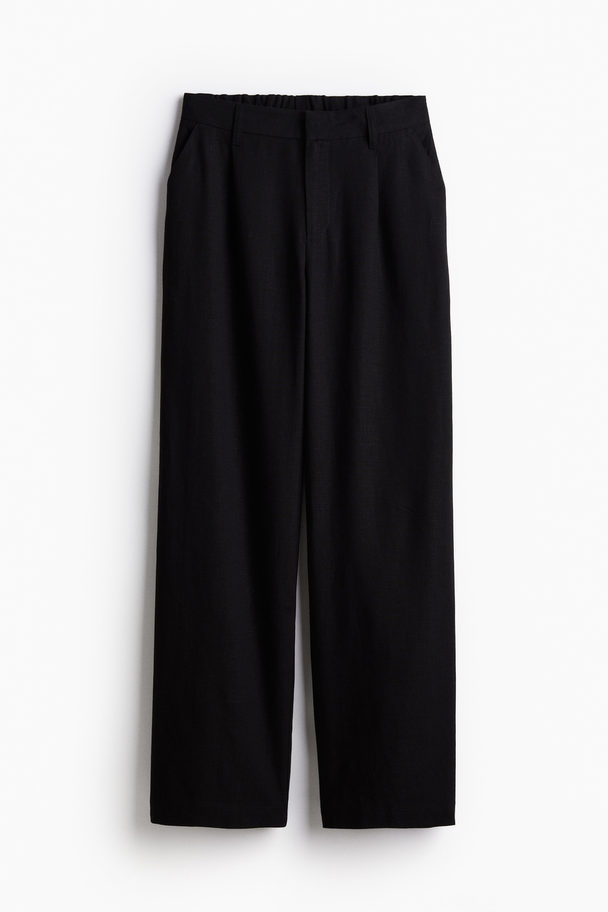 H&M Pantalon Van Linnenmix Zwart