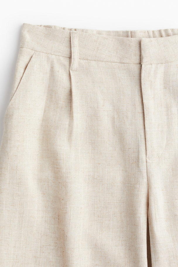 H&M Elegante Hose aus Leinenmix Hellbeige