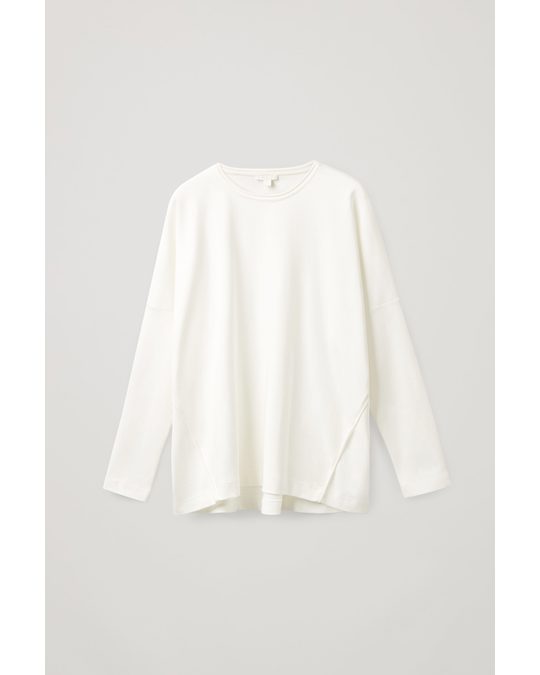 COS Draped Long-sleeve Top White