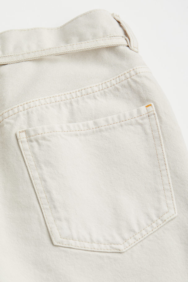 H&M High Waist Denim Shorts Cream