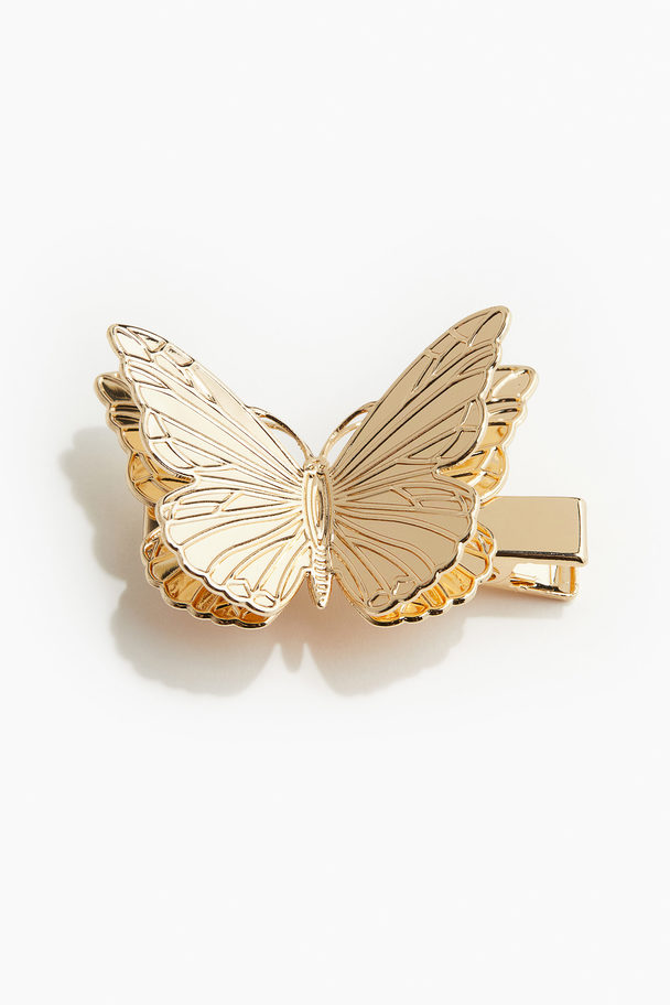 H&M Haarspange mit Schmetterling Goldfarben