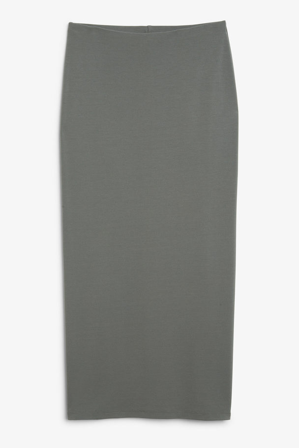 Monki Grey Jersey Pencil Skirt Grey