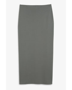 Grey Jersey Pencil Skirt Grey