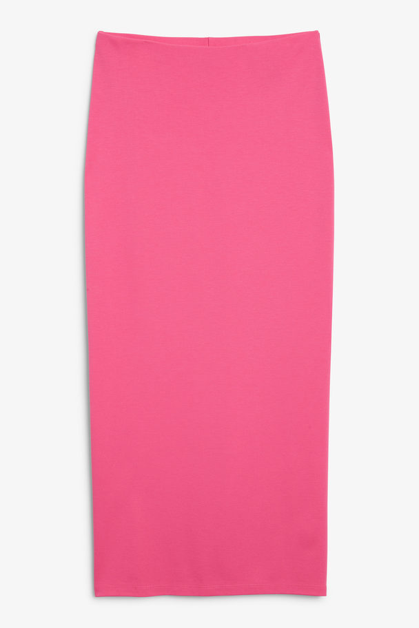 Monki Pink Jersey Pencil Skirt Pink