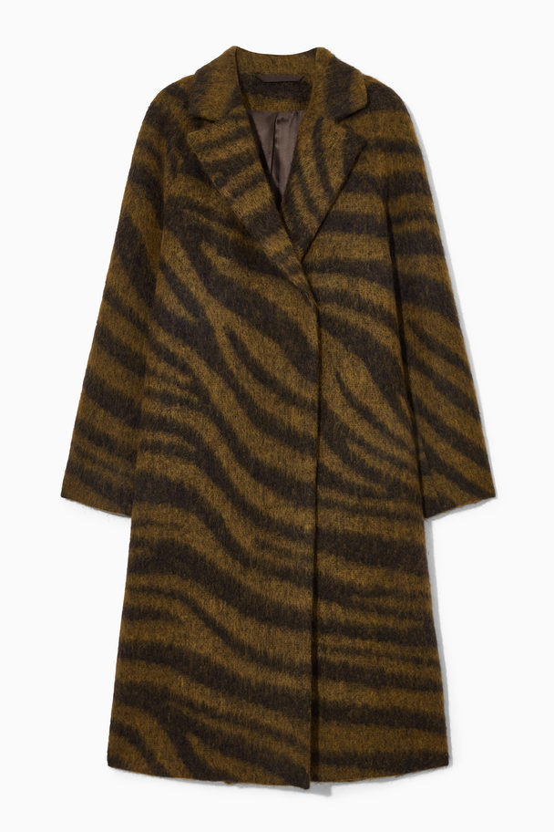 COS Tiger-print Wool Coat Brown / Tiger Print