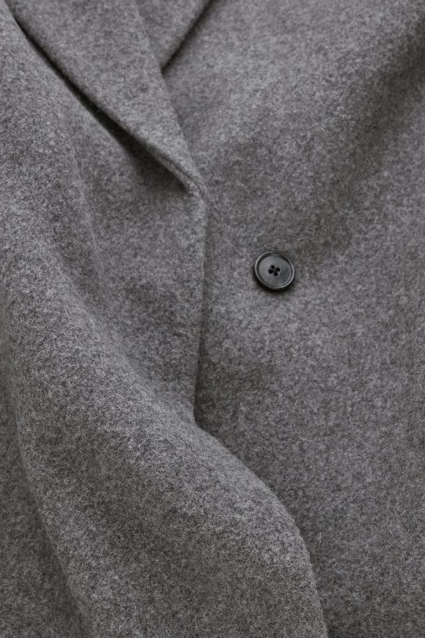COS Belted Wool-blend Coat Grey