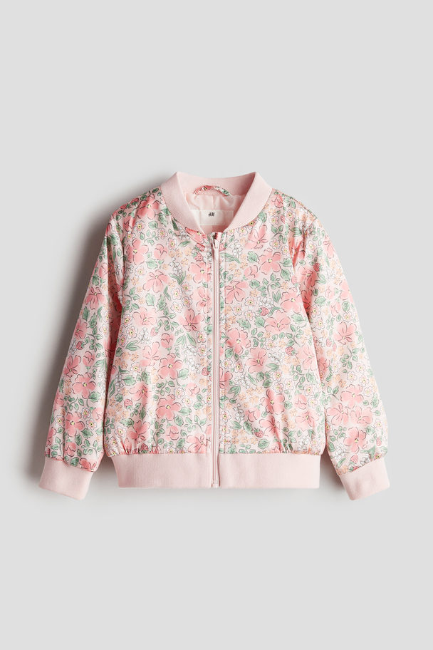 H&M Bomber Jacket Light Pink/floral