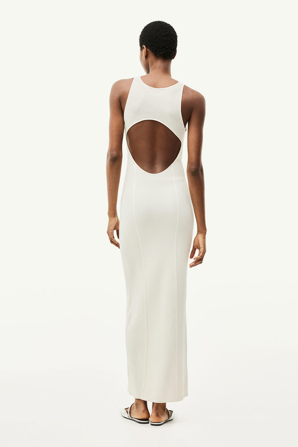 H&M Ribgebreide Open-backjurk Roomwit