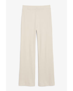 Ribbed Trousers Light Beige