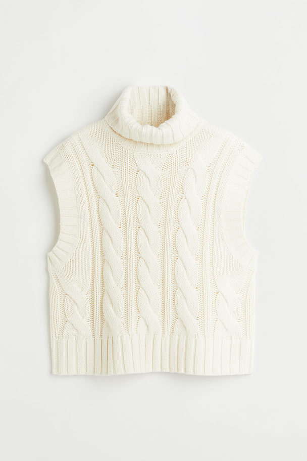 H&M Polo-neck Sweater Vest White