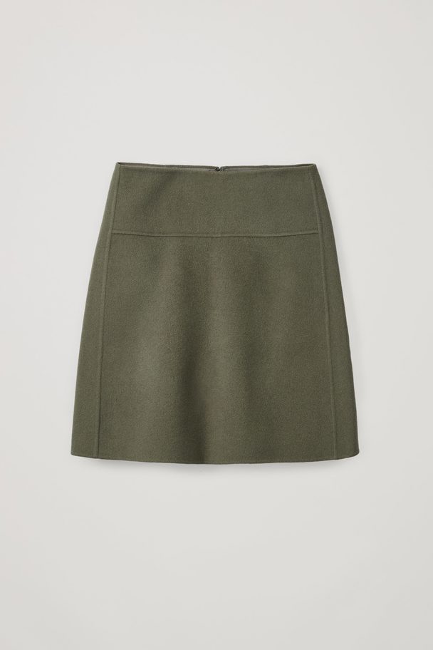COS Double Face Mini Skirt Khaki Green
