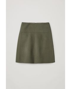 Double Face Mini Skirt Khaki Green