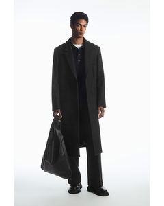 Tailored Wool Overcoat Black