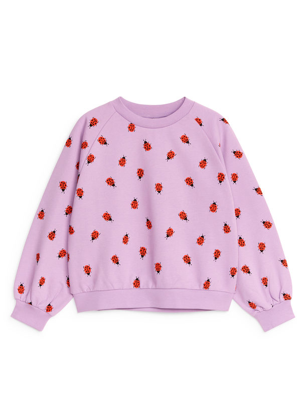 ARKET Relaxed Sweatshirt Lilac/ladybirds