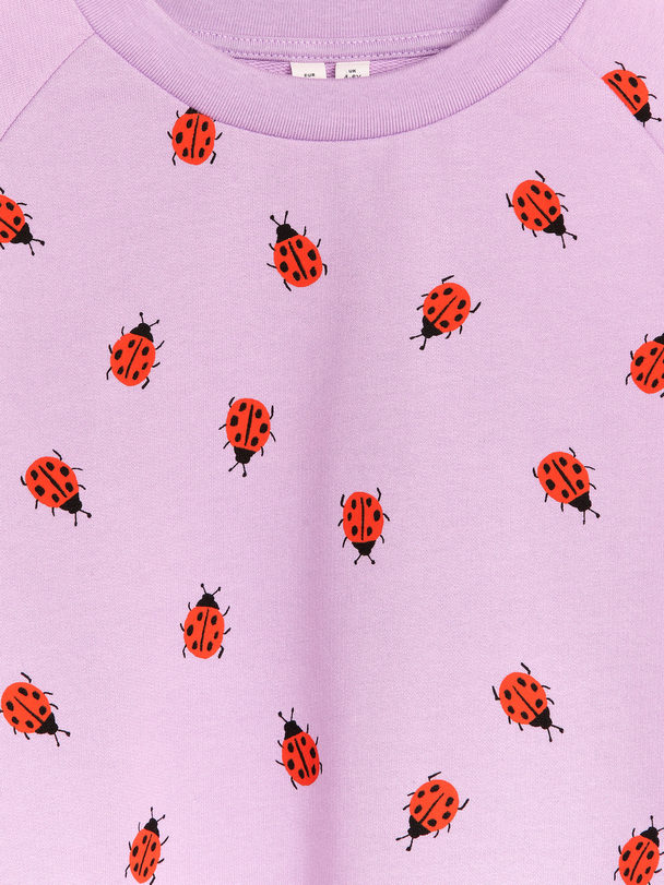 ARKET Relaxed Sweatshirt Lilac/ladybirds