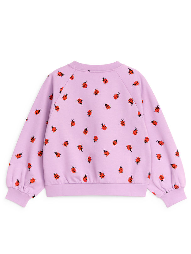 ARKET Ruimvallend Sweatshirt Lila/lieveheersbeestjes