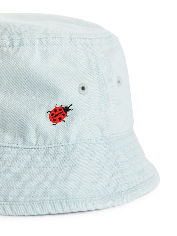 ARKET Embroidered Bucket Hat Light Blue