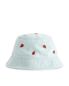 Embroidered Bucket Hat Light Blue