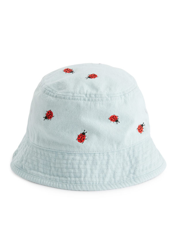 ARKET Embroidered Bucket Hat Light Blue