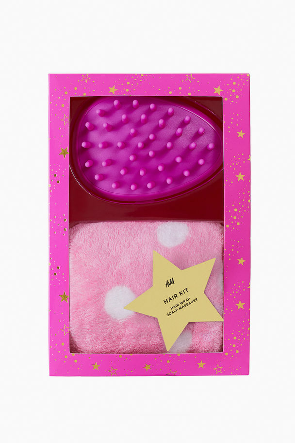 H&M Hair Wrap And Scalp Massager Brush Pink