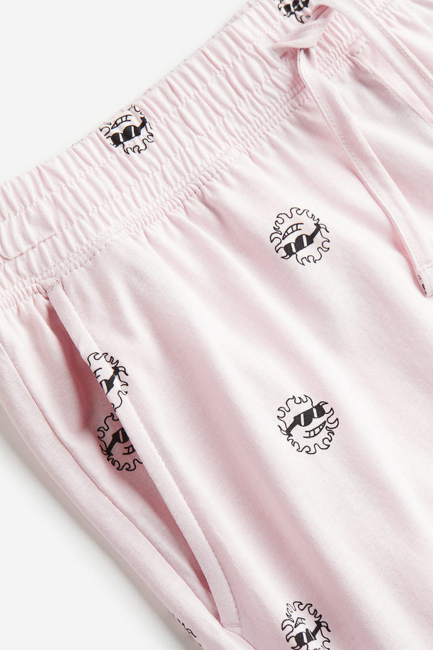 H&M Pyjamashort - Regular Fit Lichtroze/zonnetjes