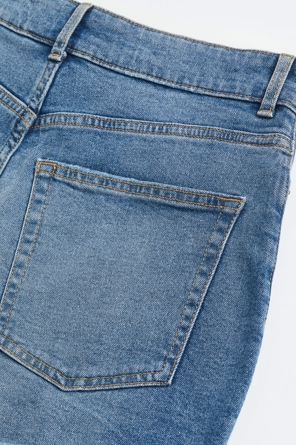 H&M High-waisted Denim Shorts Denim Blue