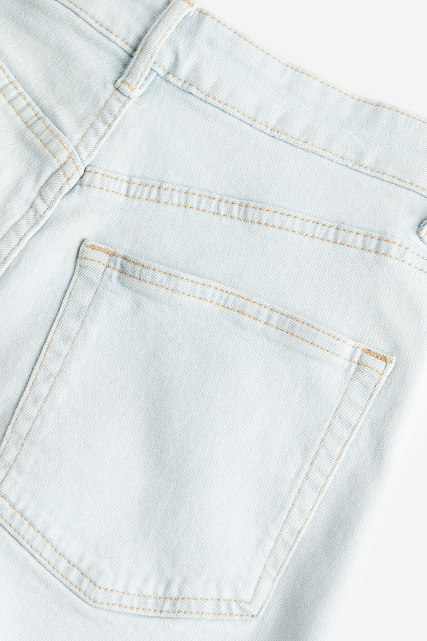 H&M Denim Short - High Waist Bleek Denimblauw