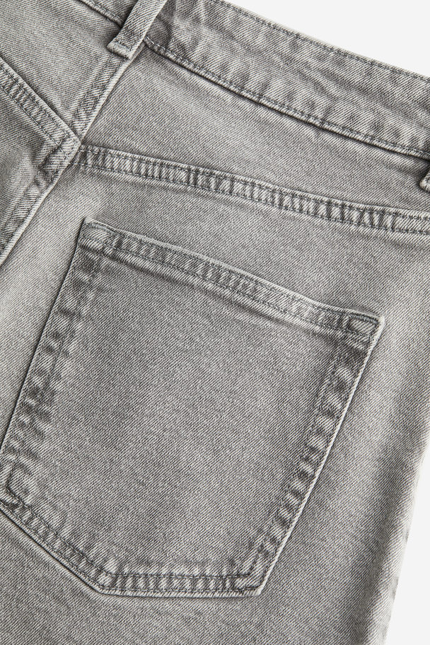 H&M High-waisted Denim Shorts Light Grey
