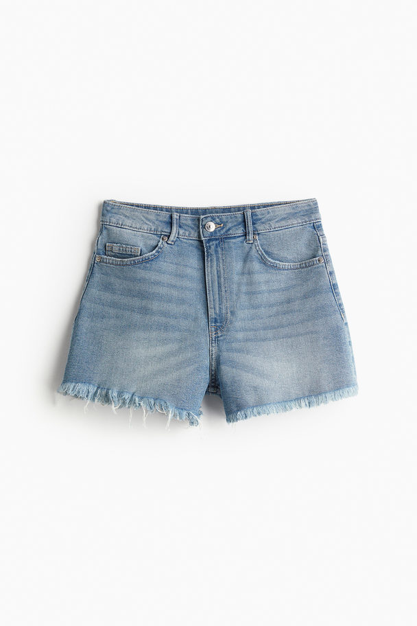 H&M Denim Short - High Waist Licht Denimblauw