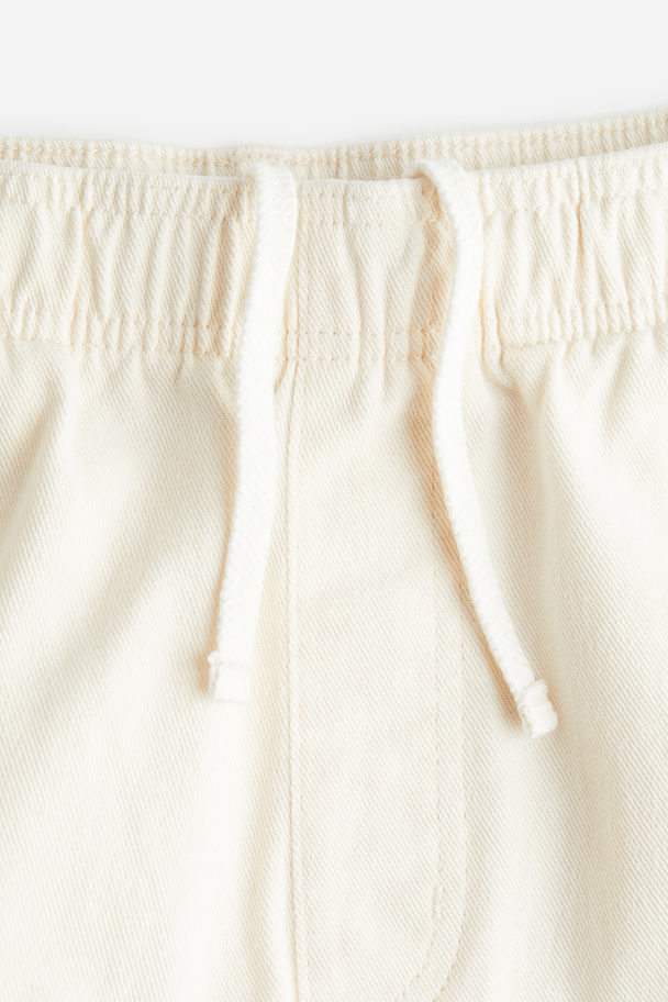 H&M Shorts I Bomull Relaxed Fit Vit