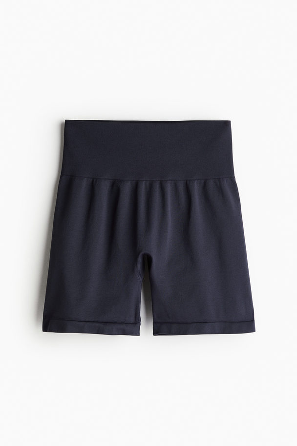 H&M DryMove™ Seamless Shaping Sport-Radlershorts Stahlblau