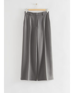Press Crease Flared Trousers Grey
