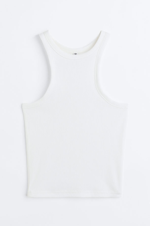 H&M Cropped Vest Top White