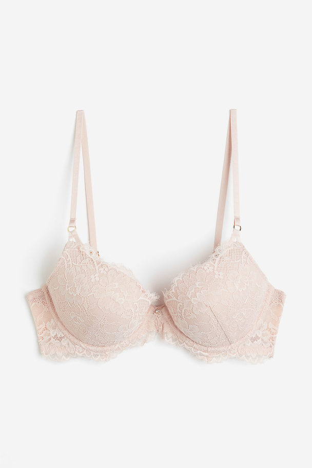 H&M Push-up-BH aus Spitze Puderrosa