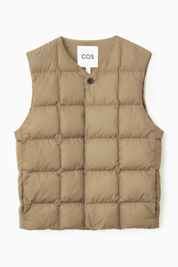 COS Quilted Padded Liner Gilet Beige