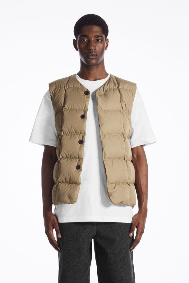 COS Quilted Padded Liner Gilet Beige
