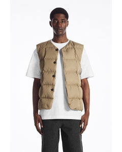 Quilted Padded Liner Gilet Beige