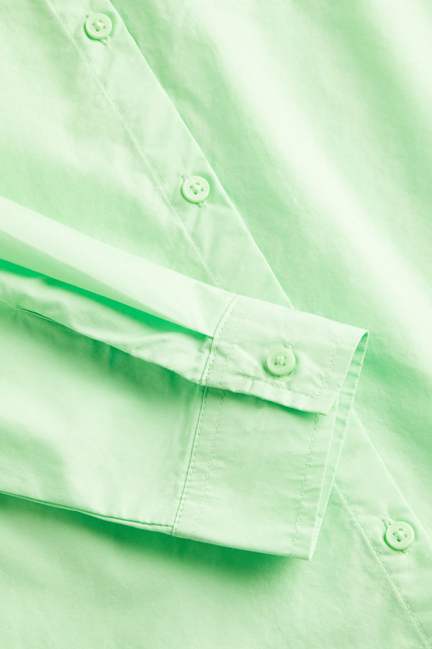 H&M Cotton Poplin Shirt Mint Green