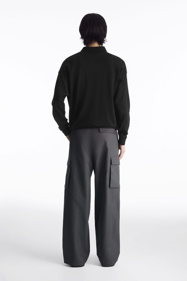COS Wide-leg Cargo Trousers Dark Grey